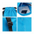 A blue sports drawstring backpack featuring a sleek design, interior pocket, and adjustable straps.