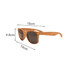 Wooden sunglasses with a brown finish, featuring dark lenses and measuring 15cm wide and 4.8cm tall.