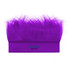 A purple headband wig with fluffy hair, featuring a branded logo on the band.