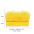 A bright yellow headband wig with fluffy hair, measuring 16 cm in height and 5.5 cm in width.