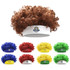 A curly, multi-coloured headband wig with a white band and various vibrant wig colours including blue, red, yellow, and green.