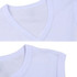 A white V-neck singlet featuring a micro mesh design, showcasing the neckline and fabric texture.