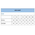 A size chart for a jacket featuring measurements for various sizes, including full chest and total length.