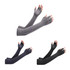 Long sleeve fingerless gloves in grey, dark grey, and black, designed for sun protection. Features a logo.