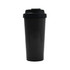 A drink bottle in matte black stainless steel with a secure lid and brands logo. Capacity is 400ML.