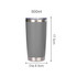 A drink bottle in grey with a stainless steel base, featuring a double wall design and a transparent lid.