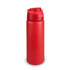 A drink bottle in vibrant red, featuring a secure screw-top lid and a sleek, matte finish.