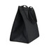 A black cooler bag with a structured design and two handles, featuring a spacious interior.
