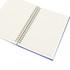 A5 wiro side bound notebook with lined pages and a blue cover. It features a spiral binding for easy page turning.
