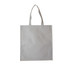 A grey tote bag with two handles, featuring a simple and minimalist design.