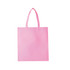A pink tote bag with two handles, featuring a simple and clean design.