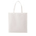 A white non-woven tote bag with two handles and a blank design, featuring a visible logo.