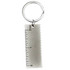 A keychain featuring a silver-coloured ruler design with inch markings.