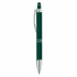 A dark green aluminium pen with a silver accent and a stylus tip at the end. The pen features a clip and branding.