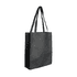 A reusable tote bag in dark grey with two sturdy handles and a simple design. It features a logo on one side.