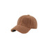 A lamb fur baseball cap in a soft brown colour, featuring a curved brim and a logo.