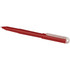 A red gel rollerball pen with a white clip and logo. The pen features a sleek, modern design.
