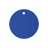 A round, blue drink cover with a hole for easy attachment. The surface appears smooth and textured.