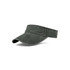 A washed sun visor in a dark grey colour with a wide brim and an adjustable band at the back.