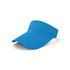 A breathable sun visor in bright blue with a perforated design and a wide brim. Features a logo on the side.