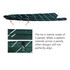 A dark green 8cm wide tie made of 100% polyester, featuring white diagonal stripes and a logo.