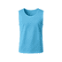 A light blue, sleeveless training bib made of 100% polyester mesh, featuring a logo.