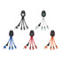 A set of five 6-in-1 light-up charging cables in black, grey, blue, and orange, featuring a logo.