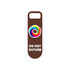 A custom shape PVC door hanger in brown with a colourful logo and the text "DO NOT DISTURB" underneath.