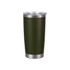 A drink bottle featuring a 600ML stainless steel double wall design in dark green with a clear lid and a metallic rim.