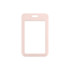 A light pink ABS double-sided ID card holder with a cutout at the top for easy attachment.