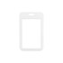 A white ABS double-sided ID card holder with an open centre for inserting identification cards.