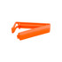 An orange small food bag seal clip designed to keep bags closed. Features a simple, functional design.