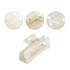 A hair claw clip in a lustrous ivory colour, featuring a spring mechanism and a textured design.