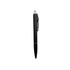 A black ballpoint pen with a sleek design, featuring a silver clip and accent. It has a logo on the barrel.