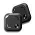 Two black VibeTag Bluetooth trackers, featuring a sleek design with buttons and a logo.