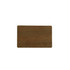 A rectangular bamboo business card in a natural brown colour with a smooth finish. It features a logo.