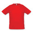 A red SOLS Sporty men's T-shirt featuring short sleeves and a crew neckline. It has a logo on the label.