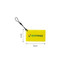 A yellow NFC epoxy square tag with a black strap and a logo, measuring 5cm by 3cm.