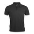 A black SOLS Prime Men's Polo Shirt with a classic collar and short sleeves. It features a logo on the chest.