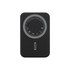 A black 5000mAh magnetic wireless power bank, featuring a smooth surface and a circular branding area on the back.