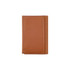 A PU magnetic wallet in a tan colour with visible stitching and a simple design. It features a logo on the exterior.