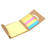 A stationary essentials pack containing yellow sticky notes and coloured index tabs in pink, blue, and yellow.
