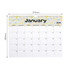 A horizontal wall calendar featuring a floral design at the top and a blank layout for January 2026.