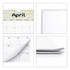 A horizontal wall calendar with a floral design for April. Features blank pages and a spiral binding.