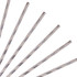 A set of disposable 3-ply straight drinking paper straws in white with a striped design.