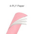 A pink custom disposable 4-ply straight drinking paper straw displayed with visible layers and a branded logo.