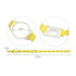 A drink bottle lanyard in yellow, featuring a loop for attachment and a decorative design. Includes a logo.