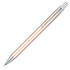 A Rocket aluminium pen in a rose gold finish with a silver clip and tip. It has a sleek and modern design.