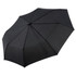 A black compact umbrella with a smooth canopy and a simple design. It features a central opening mechanism.
