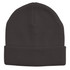 Acrylic beanie in black with a ribbed design and a folded cuff. Includes a branding logo.
